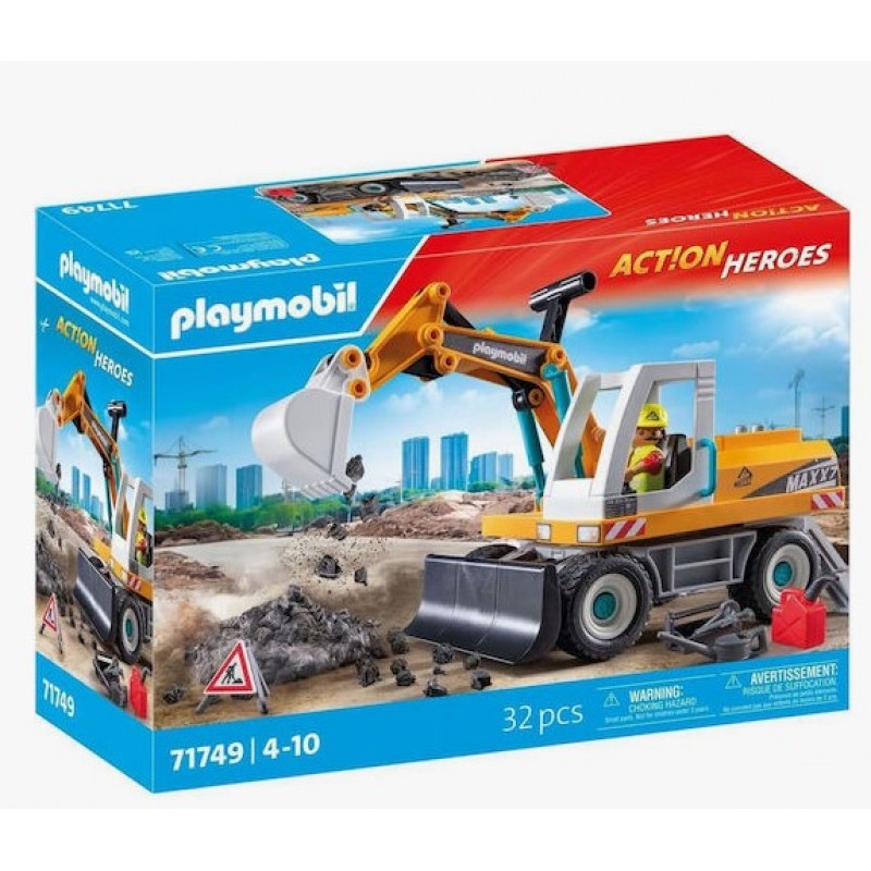 Action Heroes Μεγάλος Εκσκαφέας Κατασκευών Για 4-10 Ετών Playmobil 