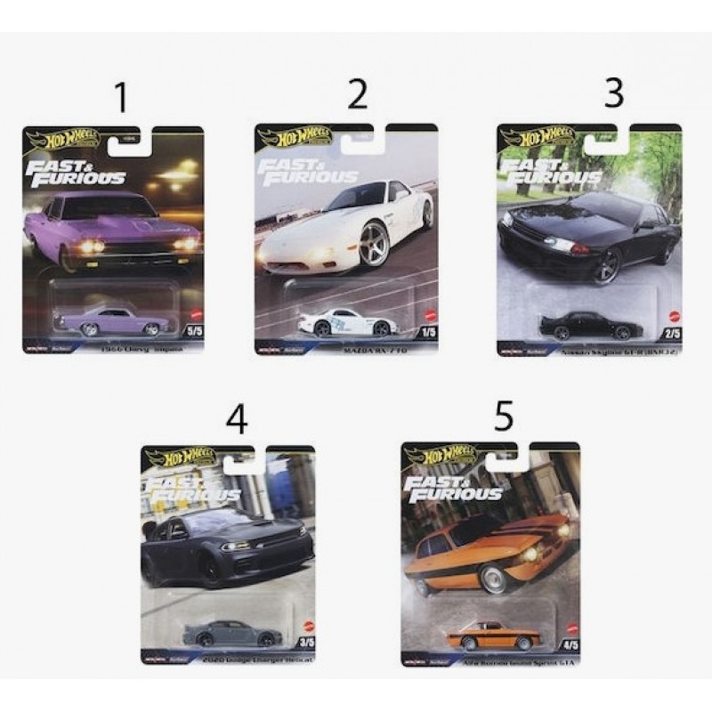 Hot Wheels Premium Fast Αυτοκινητάκι για 3+ Ετών (Διάφορα Σχέδια) 1τμχ Mattel 