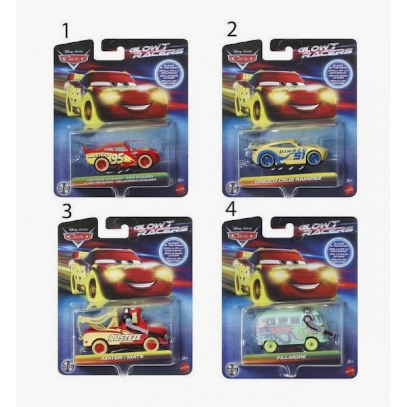 Disney Cars Racers Αυτοκινητάκι Night Racing για 3+ Ετών (Διάφορα Σχέδια) 1τμχ Mattel 