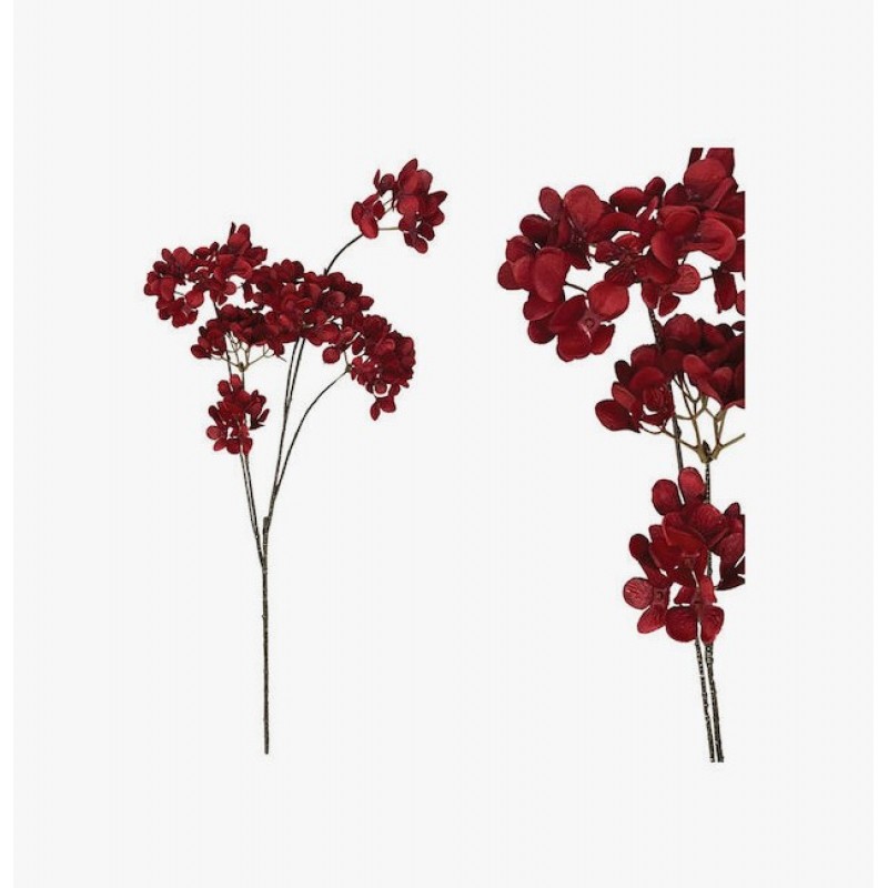 Διακοσμητικό Κλαδί Ορτανσίας Μπορντώ Χ6 34x18x114Εκ Marhome