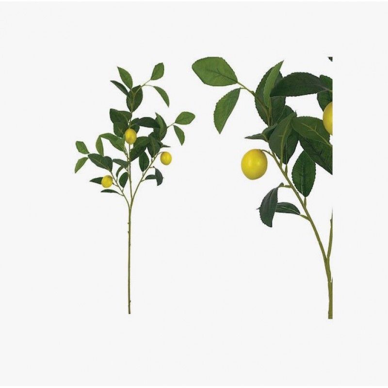 Κλαδί Λεμονιάς Real Touch Πράσινο/Κίτρινο Με Καρπούς Χ3 25x19x81Εκ Marhome