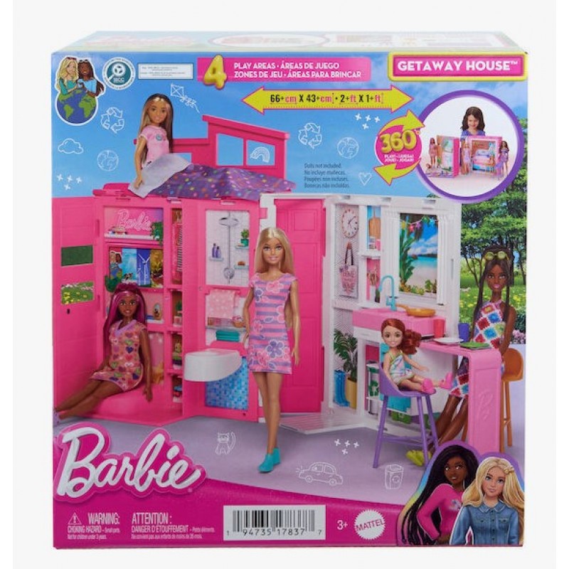 Barbie Σπιτάκι - Βαλιτσάκι Πλαστικό Κουκλόσπιτο Mattel 