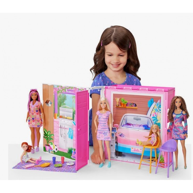 Barbie Σπιτάκι - Βαλιτσάκι Πλαστικό Κουκλόσπιτο Mattel 