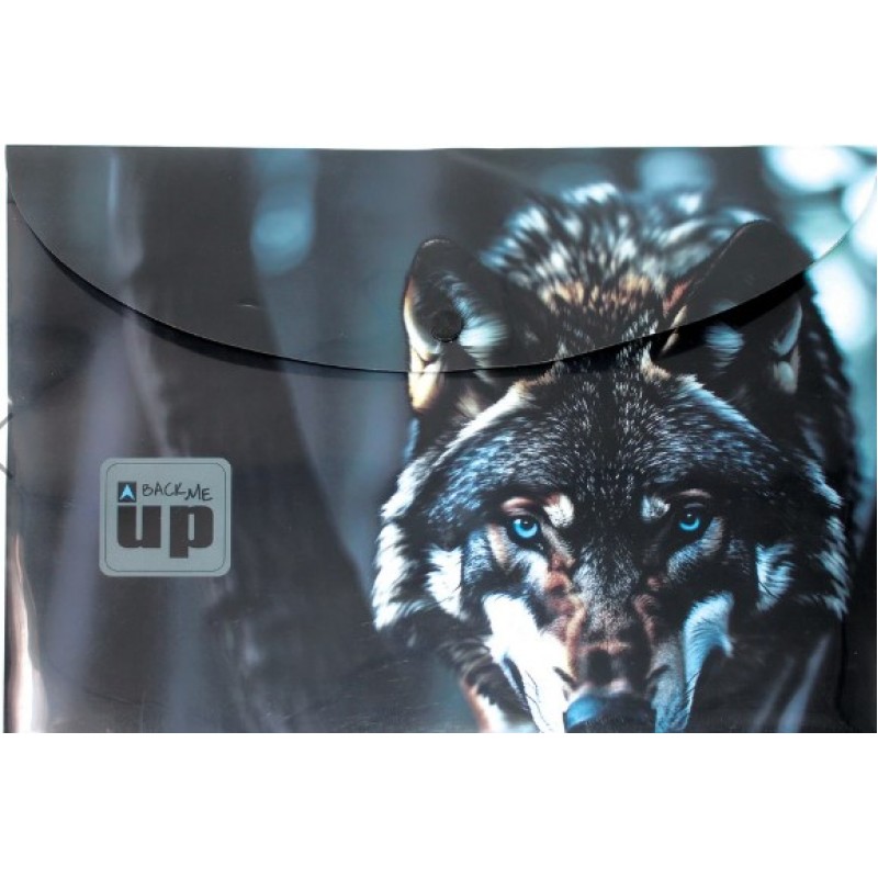 Φάκελος Κουμπί A4 Blue Eye Wolf Back Me Up Gim