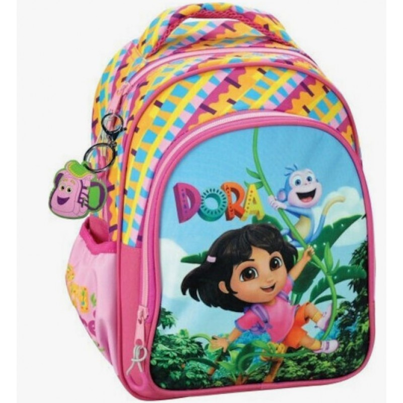 Σχολική Τσάντα Πλάτης Νηπιαγωγείου Dora The Explorer Με Θήκη Για Παγούρι 15lt Gim 