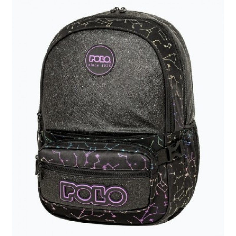 Σχολική Τσάντα Πλάτης Δημοτικού Μαύρη Zippy Polo 