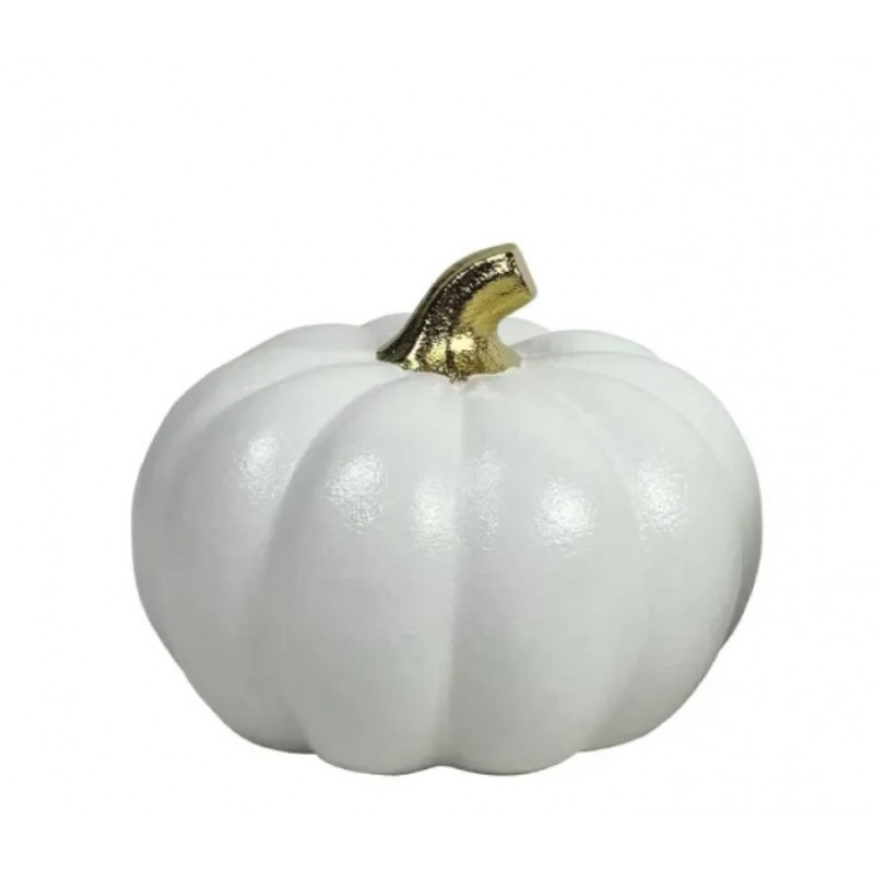 Κεραμικό Κολοκύθα Λευκό/Χρυσό Ματ Μικρό 15.2Εκ Marhome