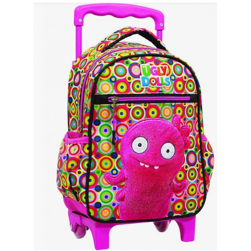 Σχολική Τσάντα Τρόλεϊ Νηπιαγωγείου Ugly Dolls Με Θήκη Για Παγούρι 5lt Gim 
