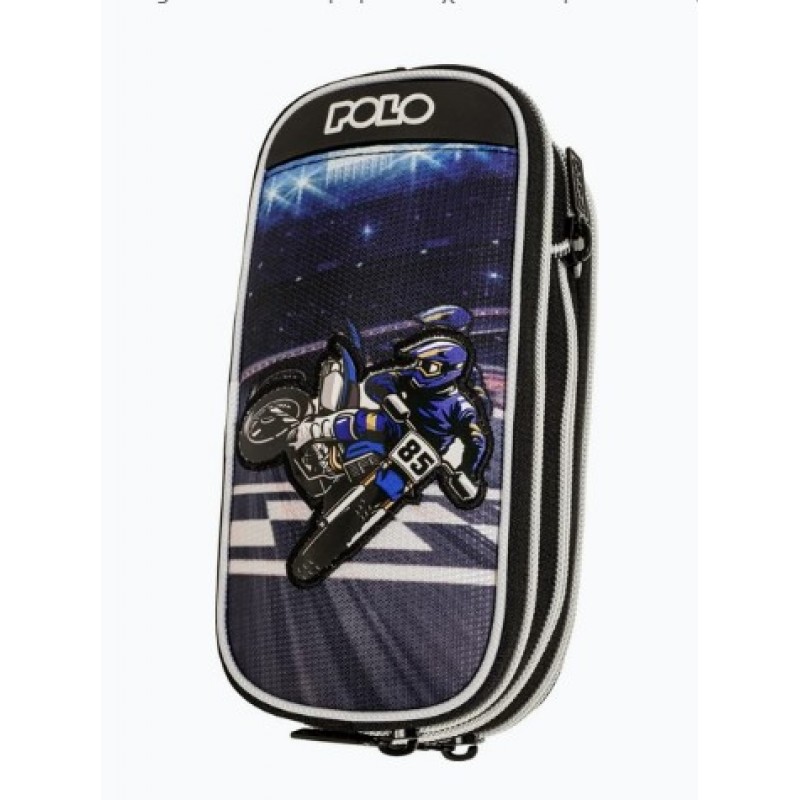 Κασετίνα 2 Θήκες Μπλε Freely Motorcycle Polo 