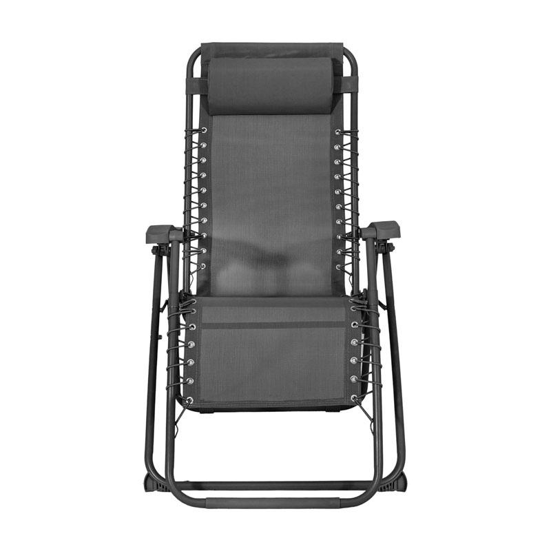 Αναδιπλούμενη Πολυθρόνα Εξοχής"Zero Gravity Deluxe" Γκρι Χρώμα 93X65X112 εκ. Fylliana 