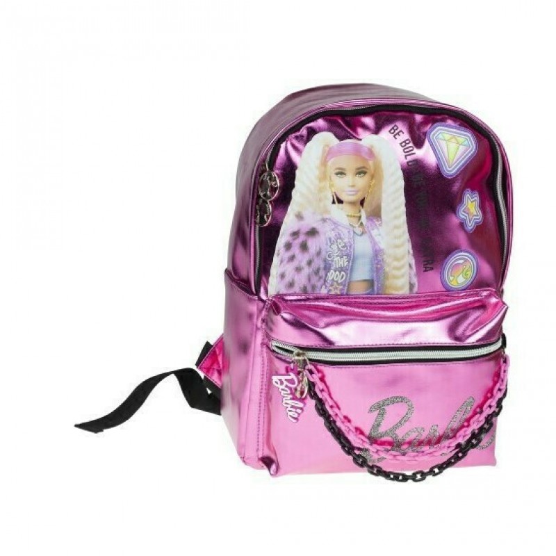 Παιδική Τσάντα Πλάτης Barbie Metallics Ροζ Gim 