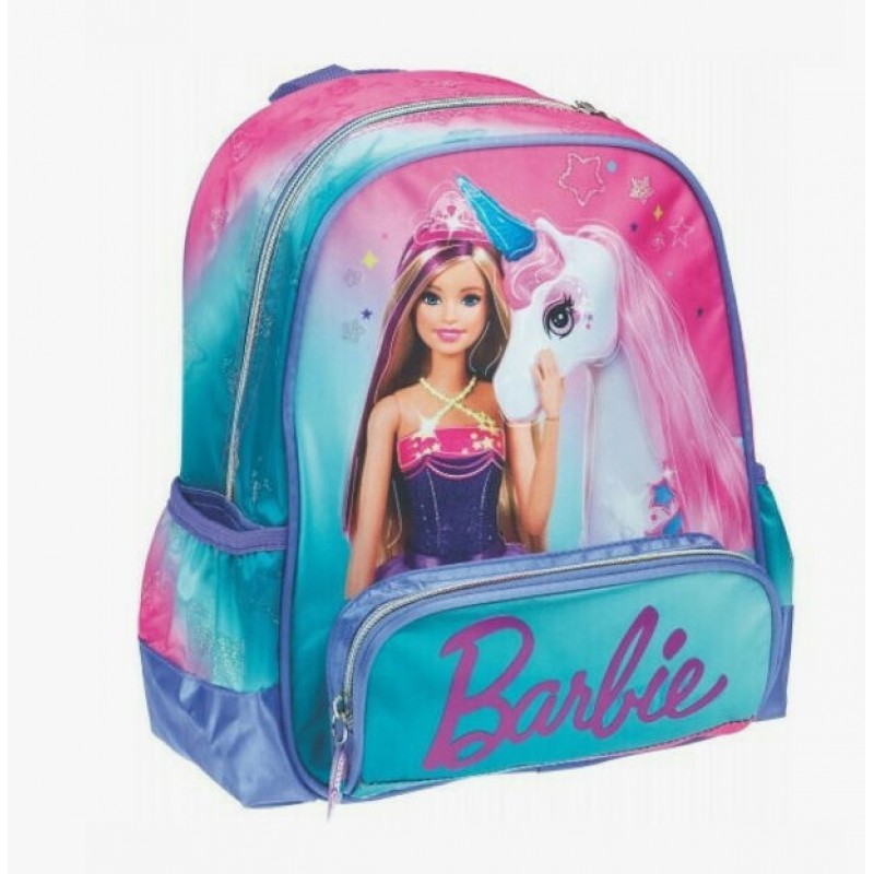 Σχολική Τσάντα Πλάτης Νηπιαγωγείου Barbie Fantasy Πολύχρωμη Με Θήκη Για Παγούρι 12lt Gim 
