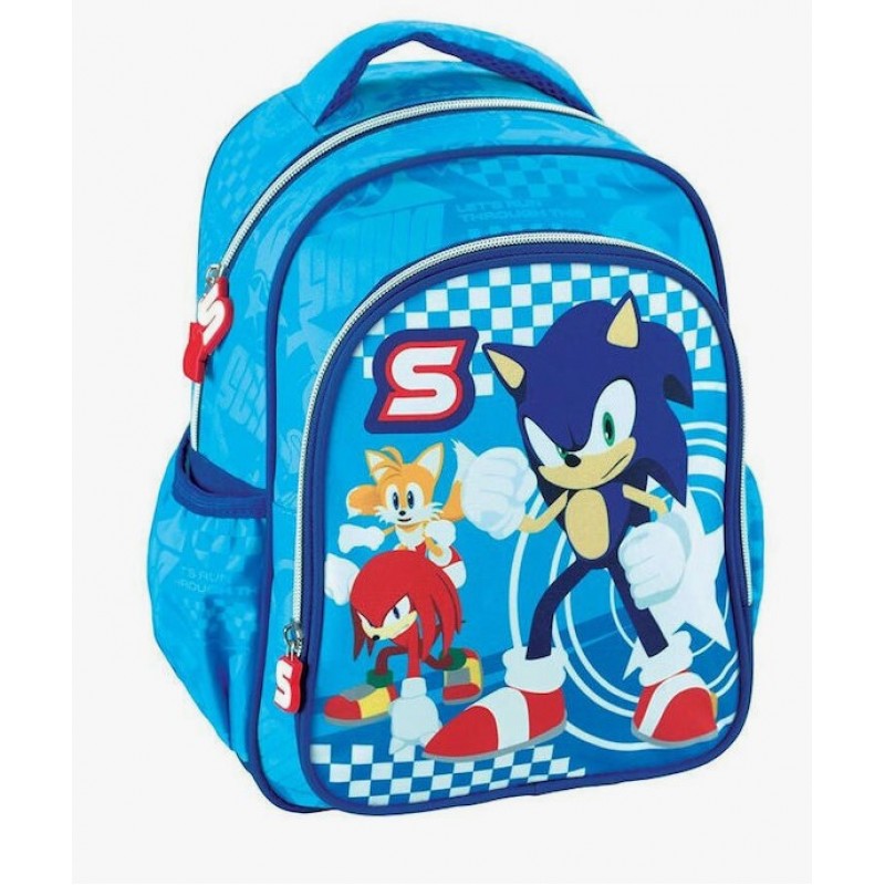 Σχολική Τσάντα Πλάτης Νηπιαγωγείου Sonic Classic Με Θήκη Για Παγούρι Gim 
