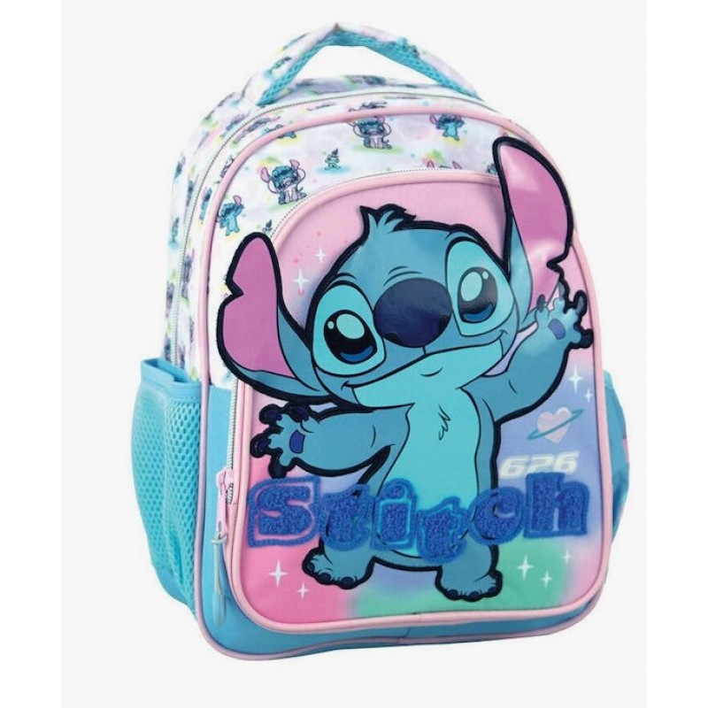 Σχολική Τσάντα Πλάτης Νηπιαγωγείου Stitch Με Θήκη Για Παγούρι Gim 