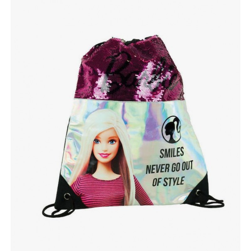 Παιδική Τσάντα Πουγκί Barbie Denim Fashion Πολύχρωμη 30Εκ Gim 