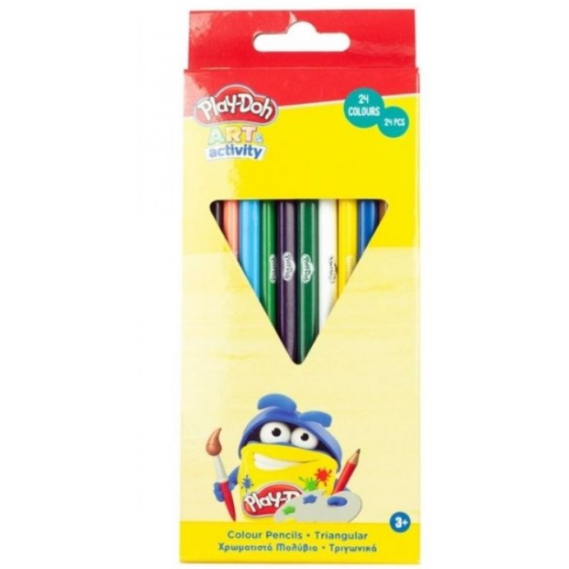 Τριγωνικές Ξυλομπογιές 24 Χρώματα Play-Doh Gim
