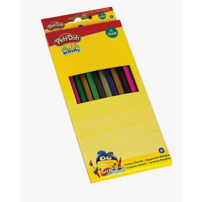 Τριγωνικές Ξυλομπογιές 12 Χρώματα Play-Doh Gim