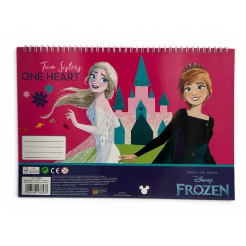 Μπλοκ Ζωγραφικής Με Αυτοκόλλητα Disney Frozen 40 Φύλλα Gim 