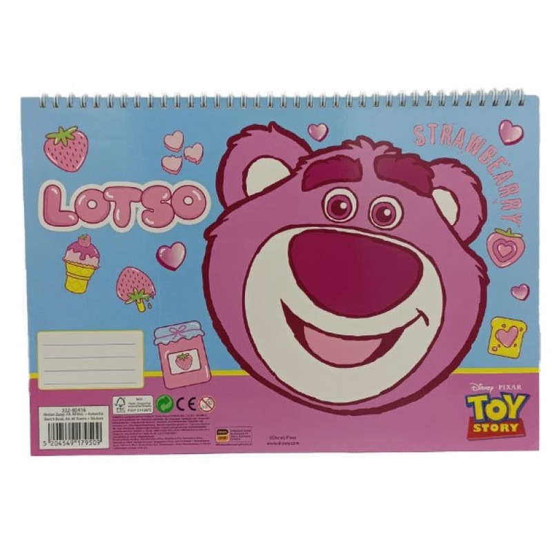 Μπλοκ Ζωγραφικής Με Αυτοκόλλητα Toy Story Lotso 40 Φύλλα Gim 