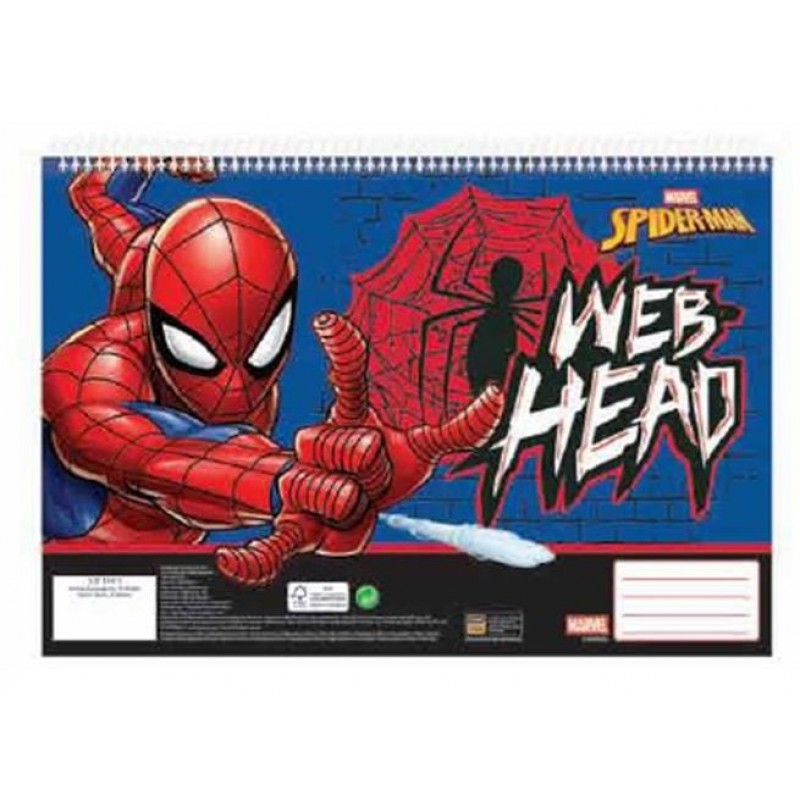 Μπλοκ Ζωγραφικής Α4 Σπιράλ Spiderman 30 Φύλλων Gim 
