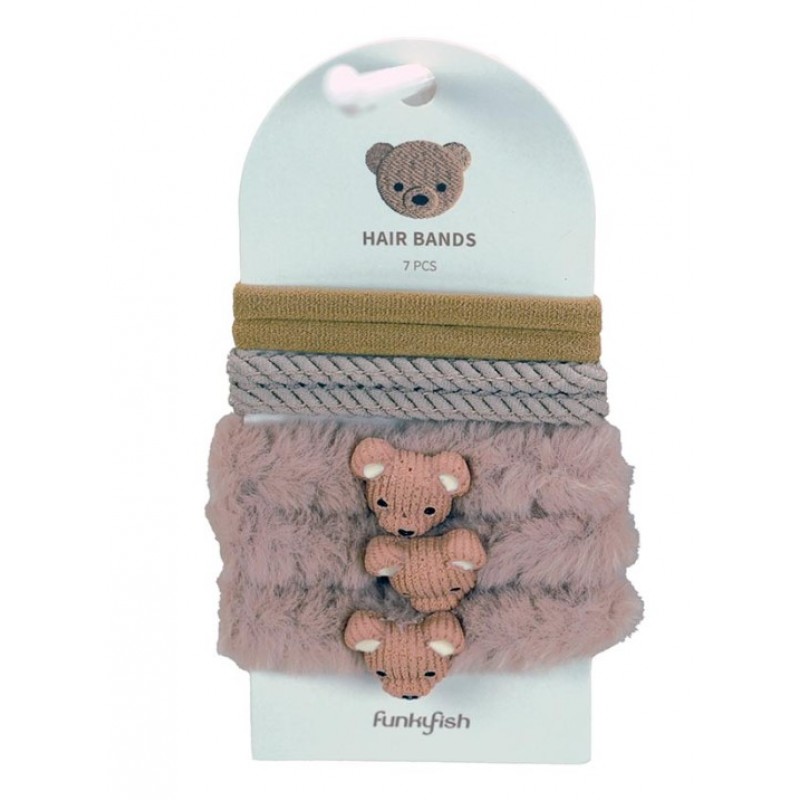 Λαστιχάκια Μαλλιών Σετ 7 Τεμαχίων Brown Bear Funkyfish