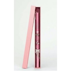 Χειροποίητη Λαμπάδα Μίνι Κρεμαστό Φεγγάρι Φούξια Δημιουργίες