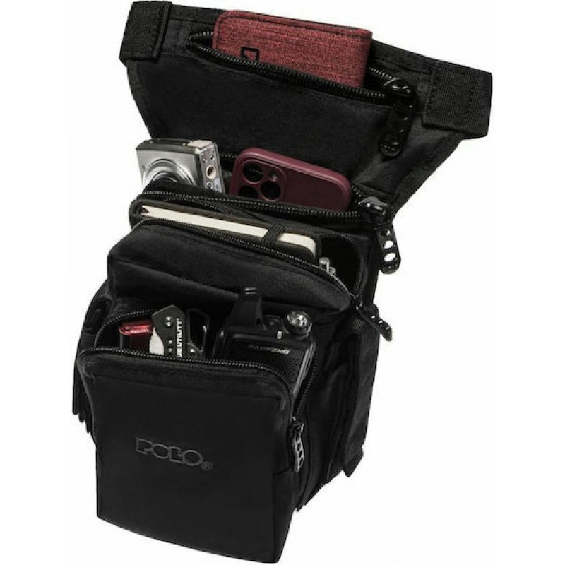 Τσαντάκι Μηρού Στρατιωτικό από Cordura Μαύρο 3lt Polo Waist Bag Side Gun