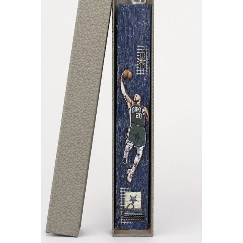 Πασχαλινή Λαμπάδα Πλακέ Χειροποίητη Μπλε Δημιουργίες