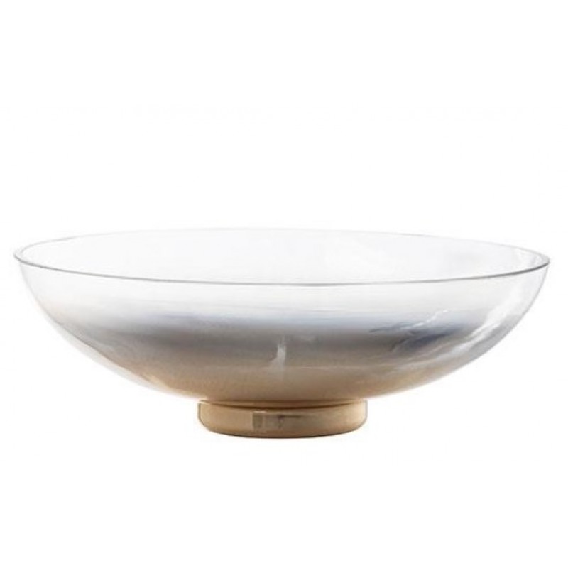 Μπωλ Γυάλινο Διαφανές/Χρυσό 27.8x27.8x9Εκ Estheti
