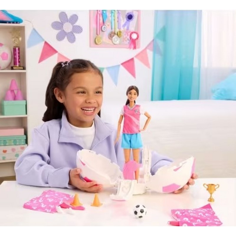 Κούκλα Barbie Ποδοσφαιρίστρια Έκπληξη Mattel