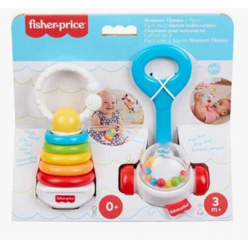 Σετ Κουδουνίστρες Για Νεογέννητα Fisher-Price Newborn Classic 2-pack Mattel 