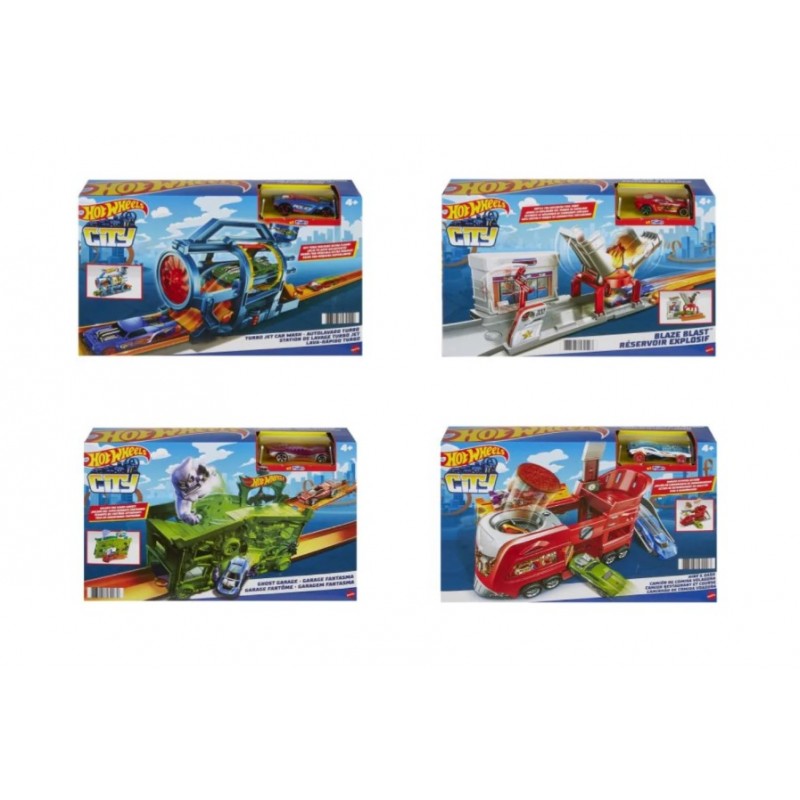 Αναδιπλούμενες Πίστες Hot Wheels City 4 Σχέδια Mattel