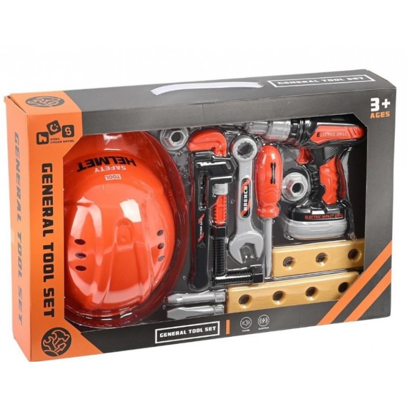 Εργαλεία Με Κράνος & Τρυπάνι Μπαταρίας Kider Toys