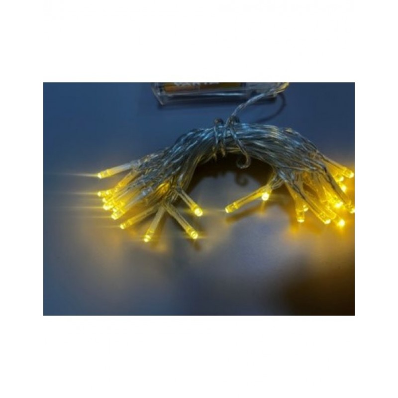 Φωτάκια LED Μπαταρίας 80L Διάφανο Καλώδιο Θερμό Λευκό 8m Epam