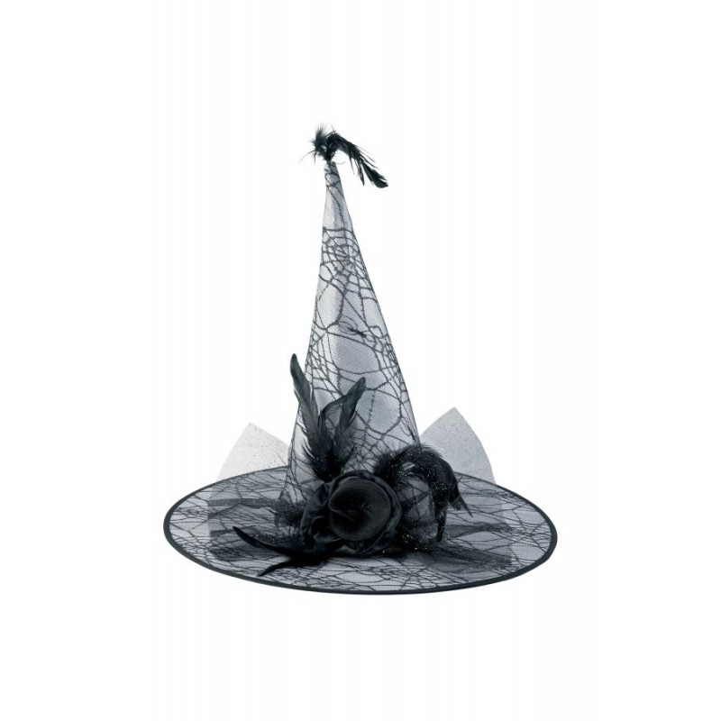 Αποκριάτικο Αξεσουάρ Καπέλο Μάγισσας Λευκό
