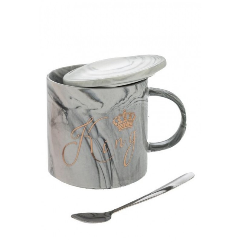 Κεραμική Κούπα King Με Καπάκι Και Κουτάλι 12x9x9Εκ  Iliadis Κεραμική Κούπα King Με Καπάκι Και Κουτάλι 12x9x9Εκ  Iliadis