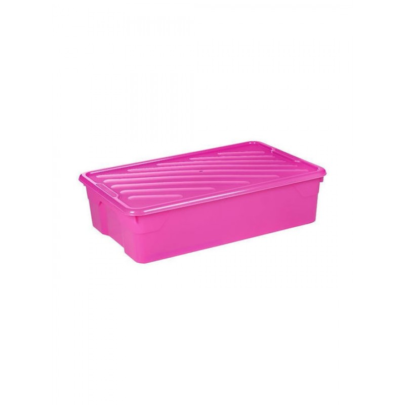 Κουτί Αποθήκευσης Πλαστικό με Καπάκι Ροζ Nak 55L 70x46x20εκ Homeplast 