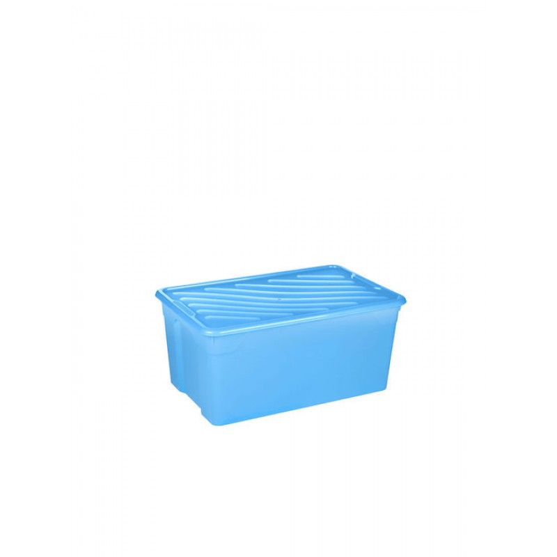Κουτί Αποθήκευσης Πλαστικό με Καπάκι Μπλε Nak 92L 70x46x34εκ Homeplast 