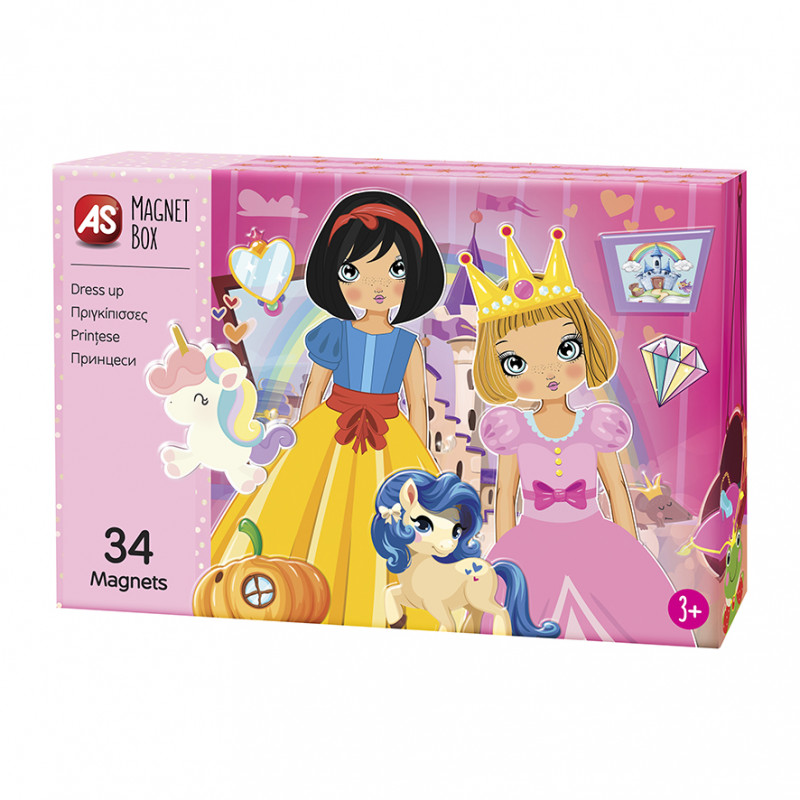 Πριγκίπισσες Dress Up Mix και Match με 34 Χάρτινους Μαγνήτες AS Magnet Box