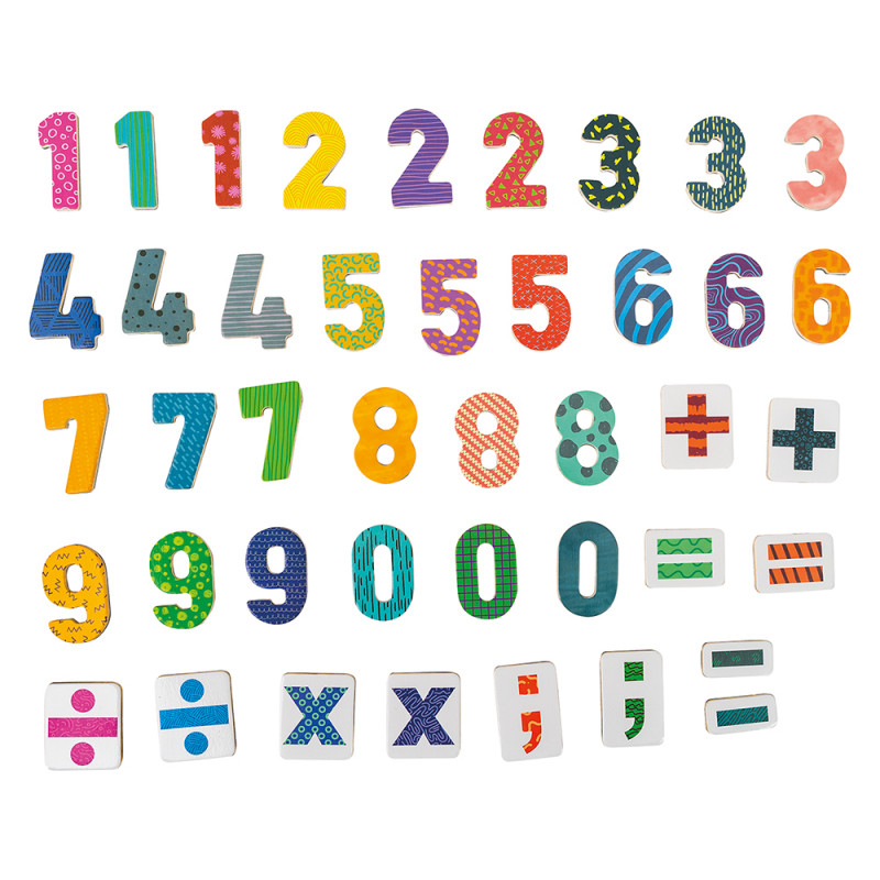 Εκπαιδευτικοί Ξύλινοι Μαγνήτες Αριθμοί Και Μαθηματικά Σύμβολα 42 Magnet Box 