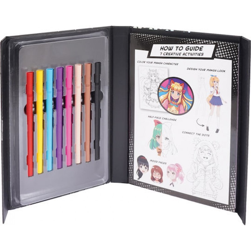 HappiHobbi Art Journal Manga Μαρκαδόροιωγραφικής με Διπλή Μύτη Για 9+ Ετών