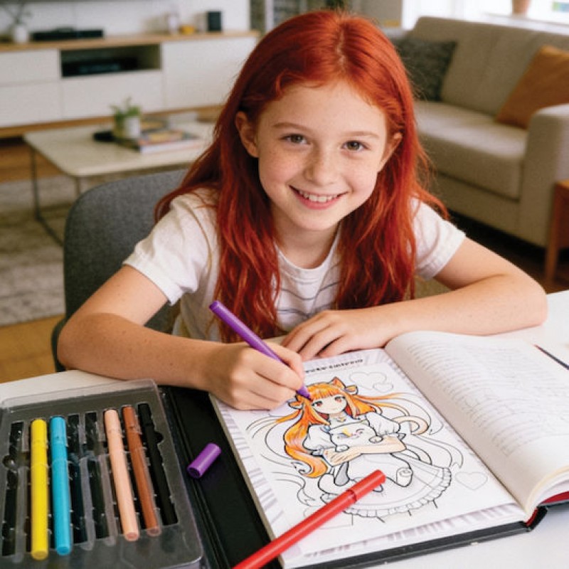 HappiHobbi Art Journal Manga Μαρκαδόροιωγραφικής με Διπλή Μύτη Για 9+ Ετών