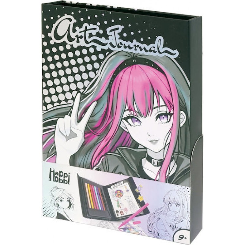 HappiHobbi Art Journal Manga Μαρκαδόροιωγραφικής με Διπλή Μύτη Για 9+ Ετών