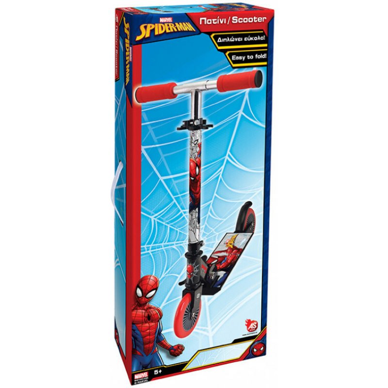 Πατίνι Παιδικό Spiderman Δίτροχο για 5+ Ετών Κόκκινο As Company 