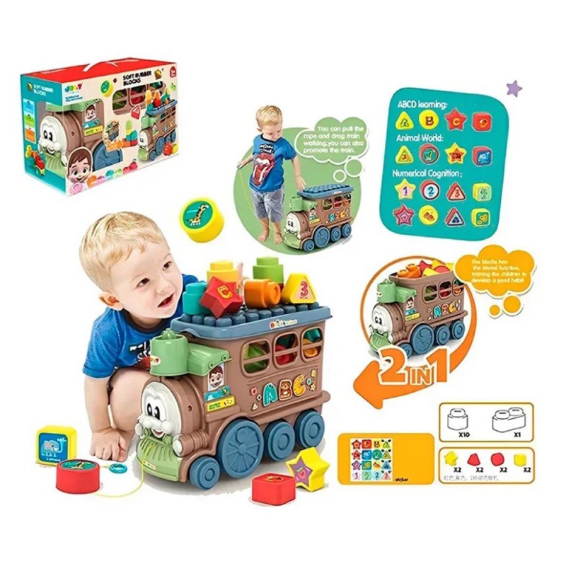 Μαλακά Τουβλάκια 2σε1 - 19τμχ Με Τρενάκι Lazarid