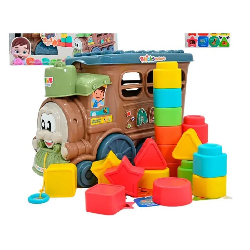 Μαλακά Τουβλάκια 2σε1 - 19τμχ Με Τρενάκι Lazarid