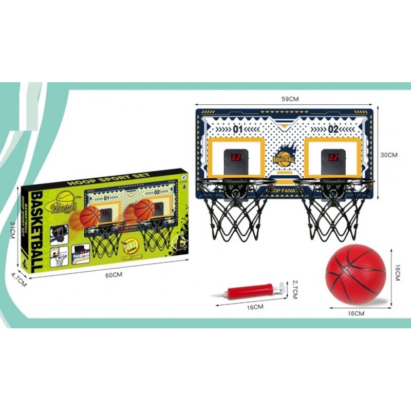 Ταμπλό Διπλής Μπασκέτας Με Μετρητή Σκορ, Μπάλα Και Τρόμπα Lazarid