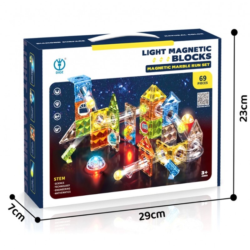 Μαγνητικά Φωτεινά Πλακίδια 69τμχ Με Μπάλες Lazarid