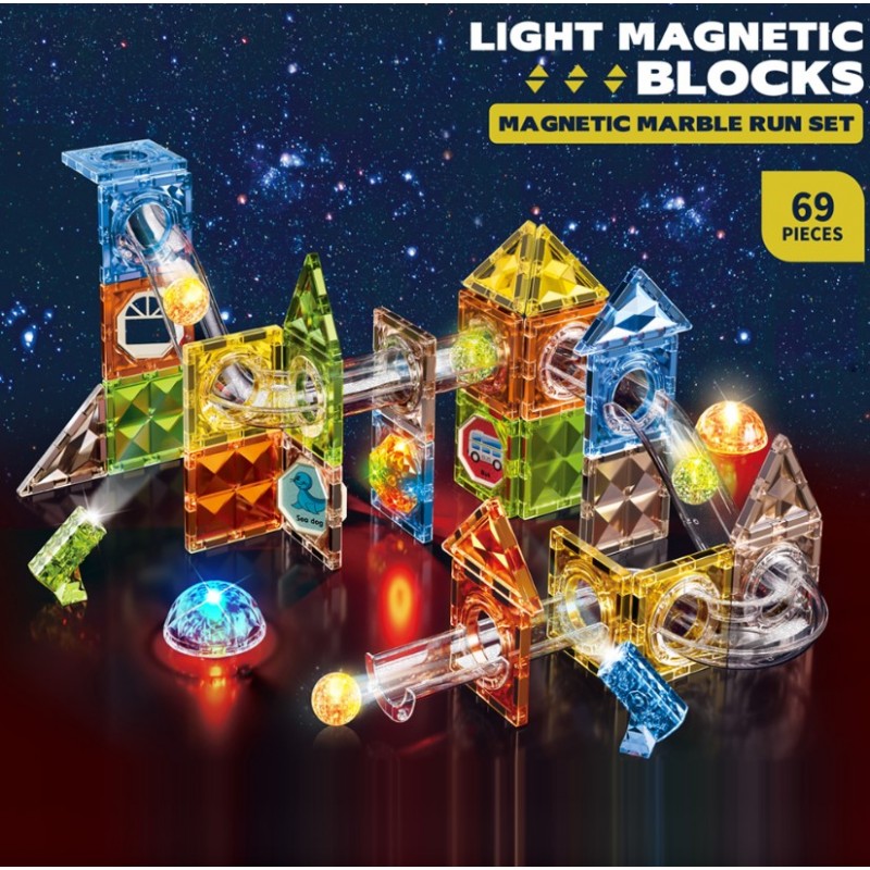 Μαγνητικά Φωτεινά Πλακίδια 69τμχ Με Μπάλες Lazarid