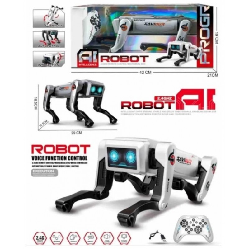 Έξυπνο Ρομποτόσκυλο ΑΙ Σε Μεταλλικό Χρώμα Lazarid